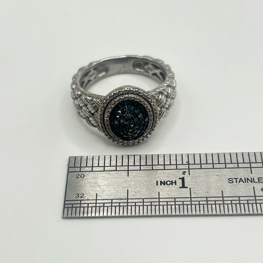 Sterling Silver Braided Pattern Topaz Ring | Size… - image 6